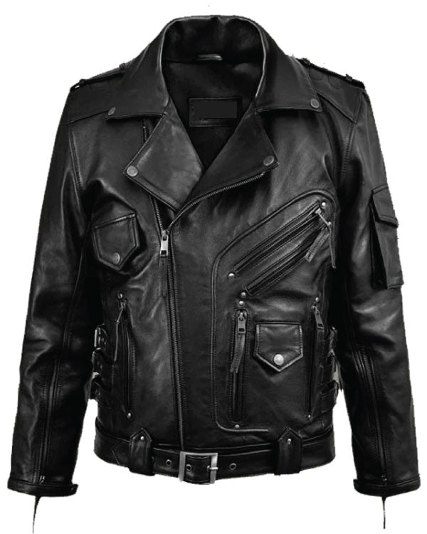 Deadwood Motorbike Black Leather Jacket