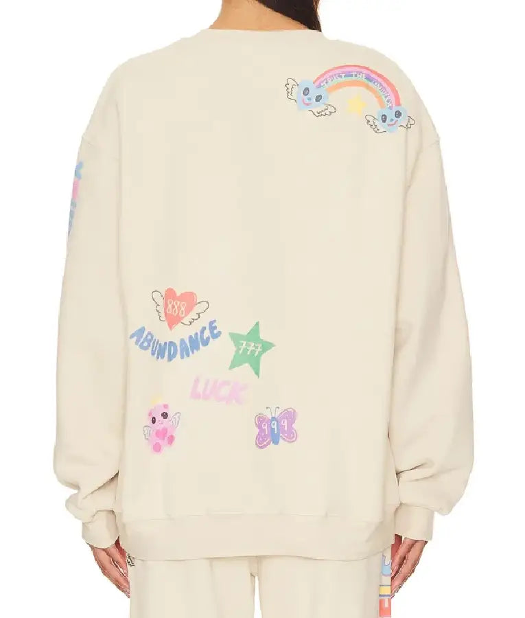 Beyond the Gates RhonniRose Mantilla Beige Printed Sweatshirt
