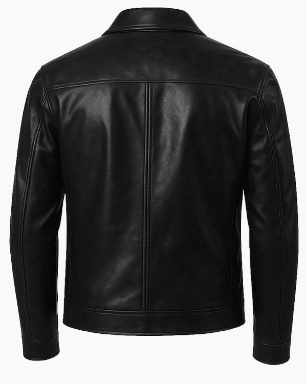 Black Harrington Lambskin Leather Jacket