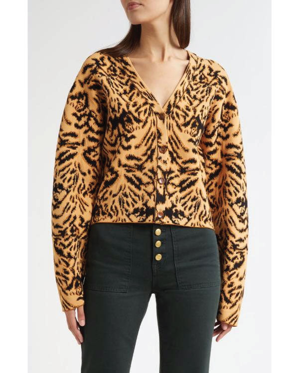 Bold And The Beautiful Steffy Forrester Tiger Print Cardigan
