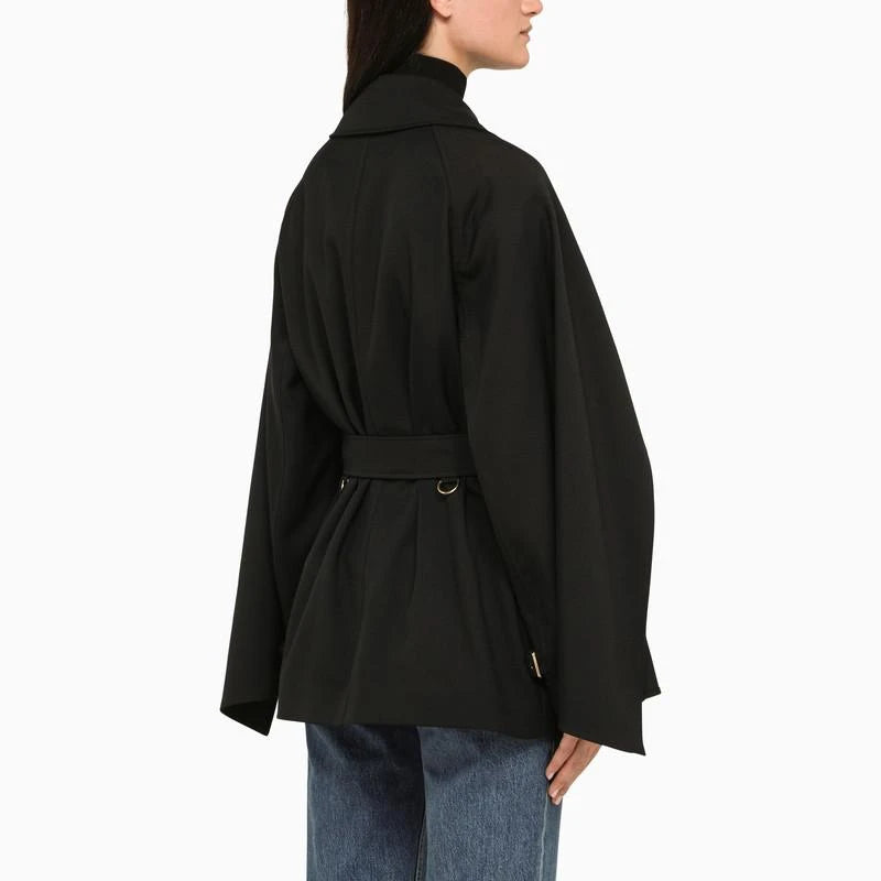 Burberry Black Double Breasted Wool Jacket