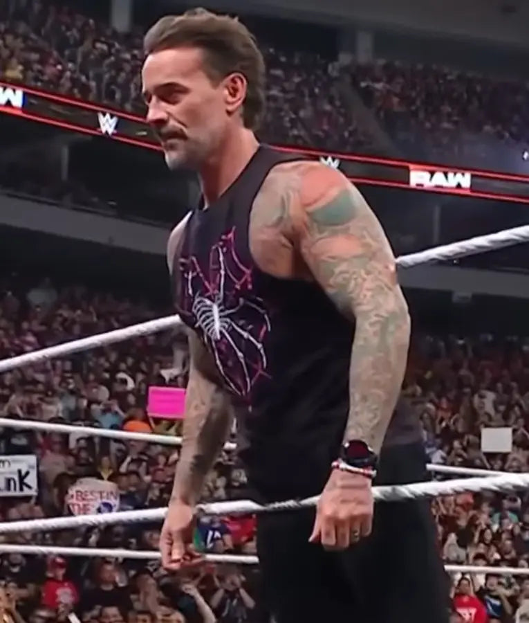 CM Punk Monday Night RAW 2025 Black Tank Top