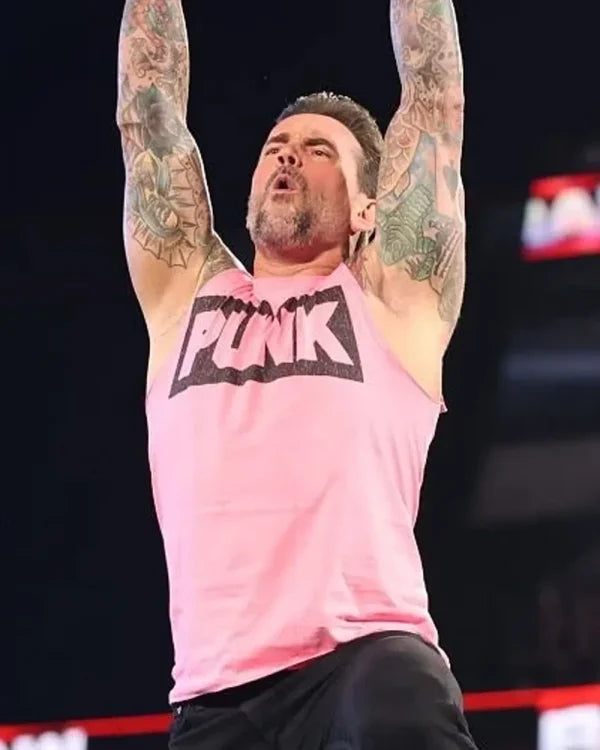 CM Punk WWE Raw Pink Tank Top
