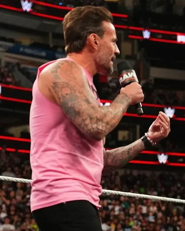 CM Punk WWE Raw Pink Tank Top
