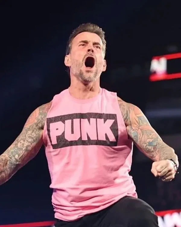 CM Punk WWE Raw Pink Tank Top