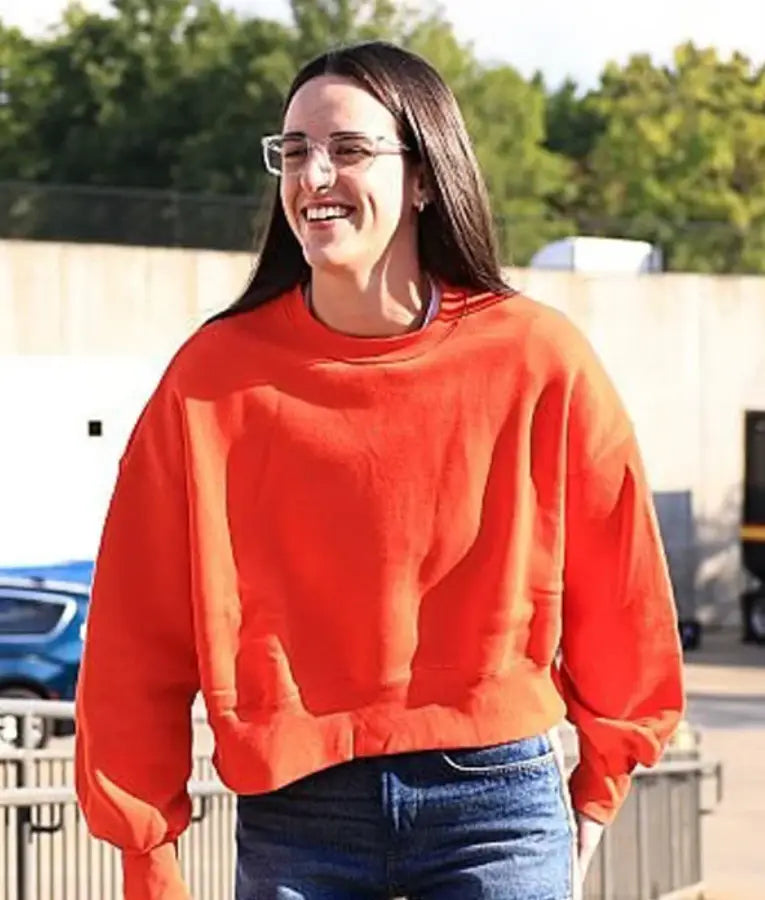 Caitlin Clark WNBA Playoffs 2025 Orange Sweatshirt