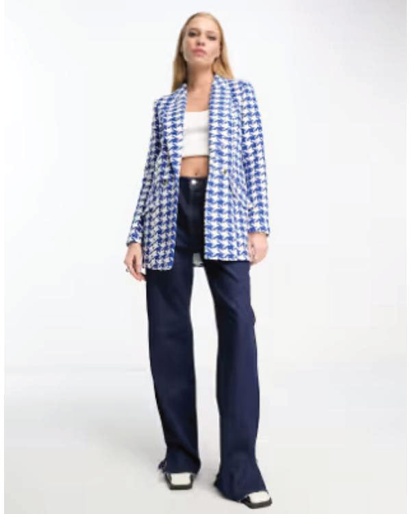 Call Me Bae S01 Ananya Panday Blue Houndstooth Blazer