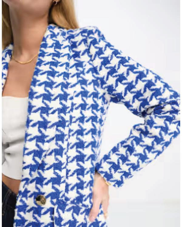 Call Me Bae S01 Ananya Panday Blue Houndstooth Blazer