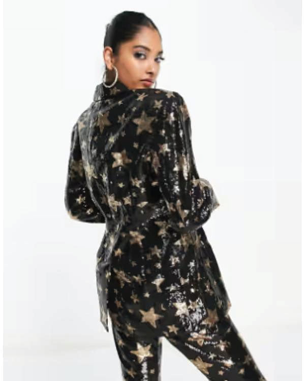 Call Me Bae S01 Ananya Panday Sequin Star Black Blazer