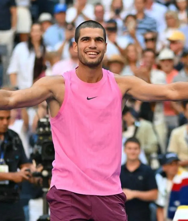 Carlos Alcaraz 2025 US Open Pink Tank Top