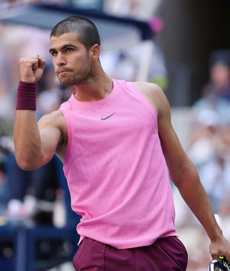 Carlos Alcaraz 2025 US Open Pink Tank Top