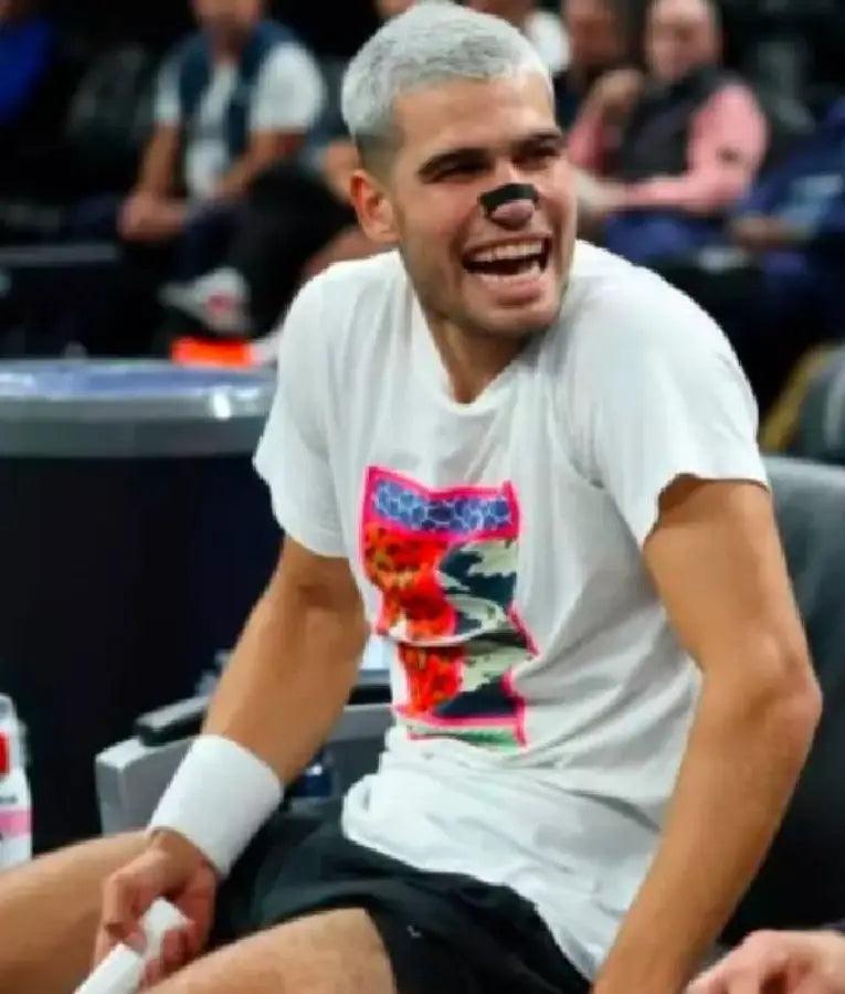 Carlos Alcaraz Laver Cup 2025 Team Europe White T-Shirt