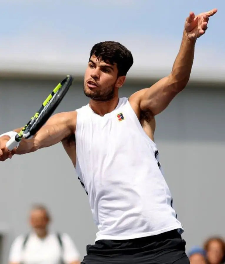 Carlos Alcaraz Training Session 2025 White Tank Top