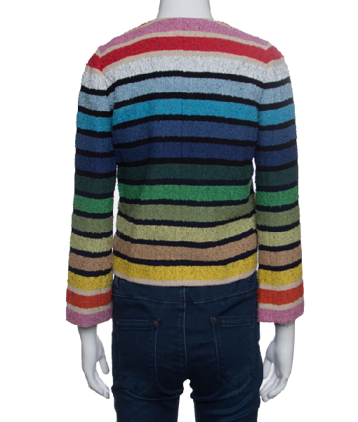 Elsbeth S02 Carrie Preston Rainbow Striped Tweed Jacket