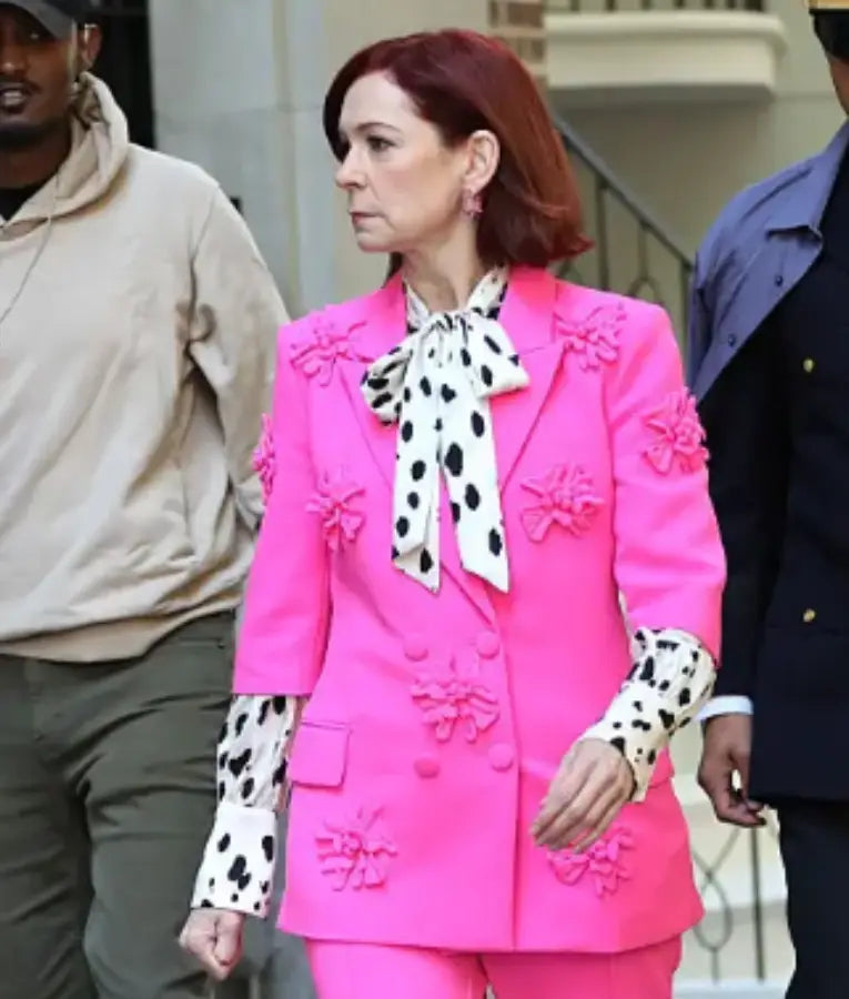 Carrie Preston Elsbeth S03 Pink Floral Applique Blazer