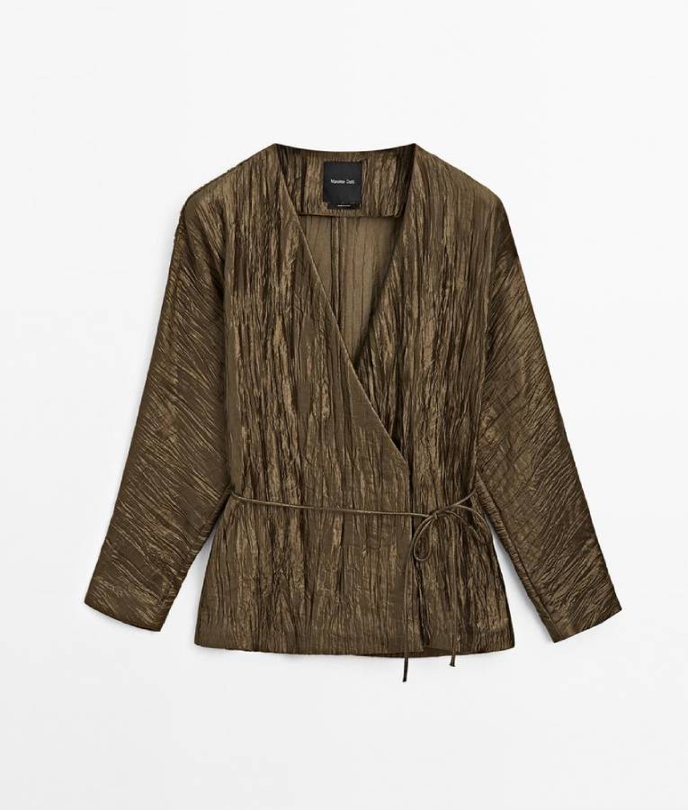 Casados A Primeira Vista S05 Cris Carvalho Metallic Pleated Shirt