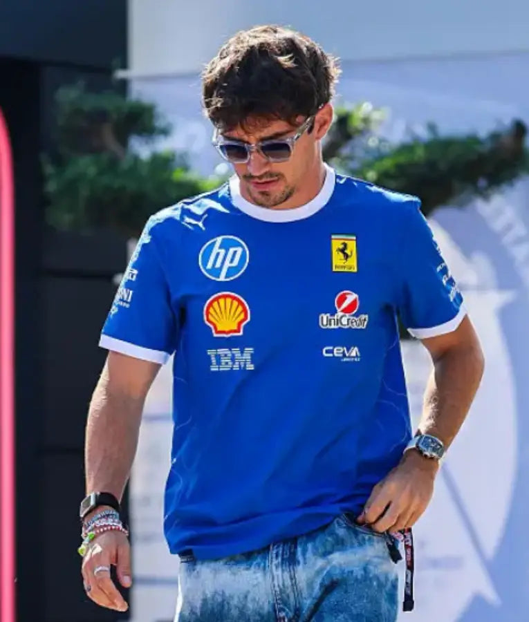 Charles Leclerc F1 Grand Prix Of Italy Blue T-shirt