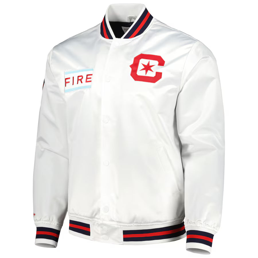 Chicago Fire Mitchell & Ness White City Satin Jacket