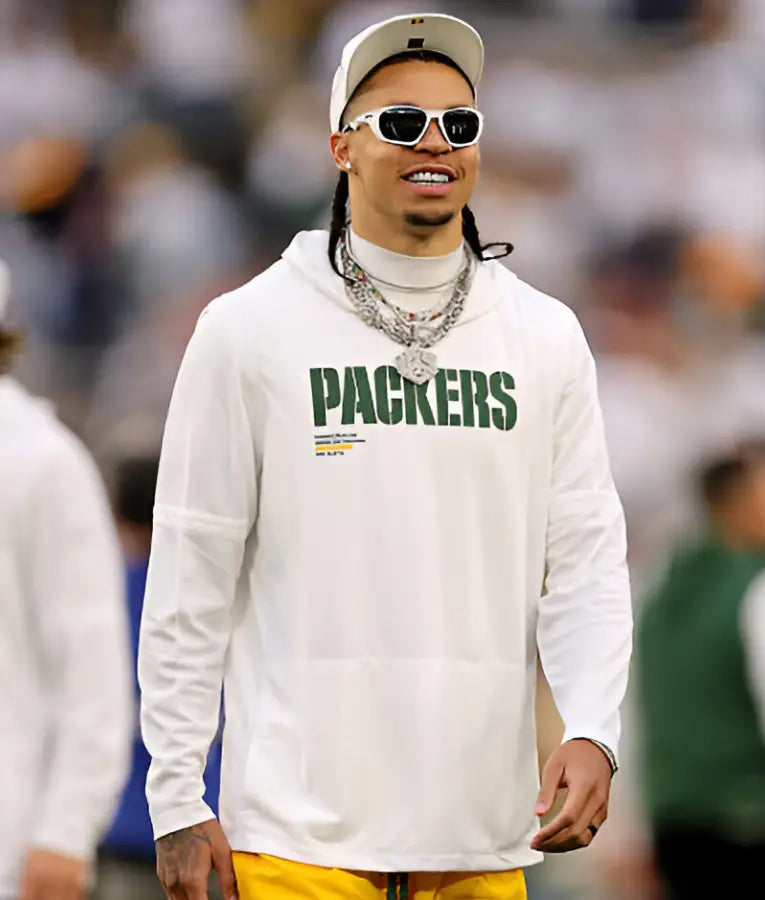 Christian Watson Packers White Hoodie
