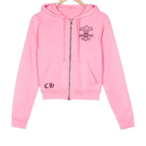 Chrome Hearts Logo Girl Pink Hoodie