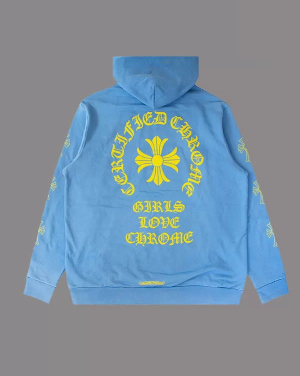 Chrome Hearts X Drake Girls Love Chrome Hoodie – Blue