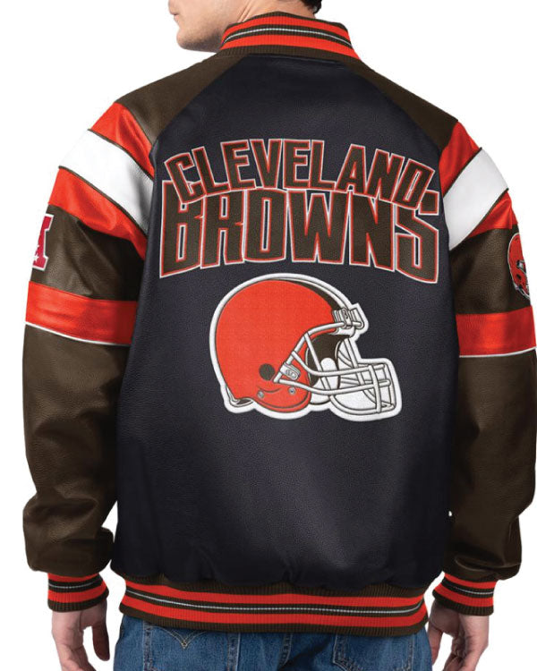 Cleveland Browns G-III Faux Varsity Leather Jacket
