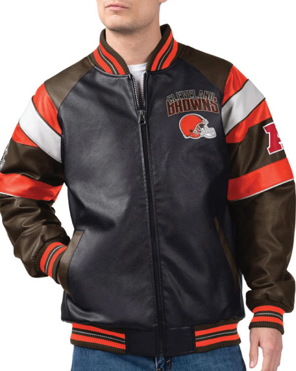 Cleveland Browns G-III Faux Varsity Leather Jacket