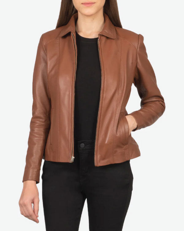 Colette Brown Leather Jacket
