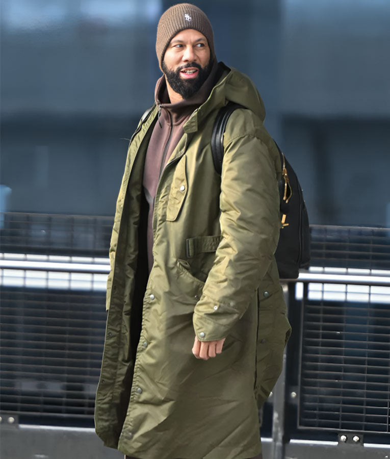 Common Rapper NYC Green Coat