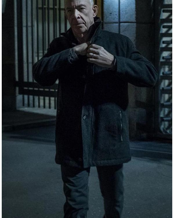 Counterpart Howard Silk Black Wool Coat