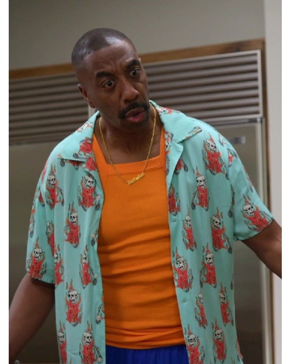 Curb Your Enthusiasm S12 J.B. Smoove Fire Skull Print Shirt