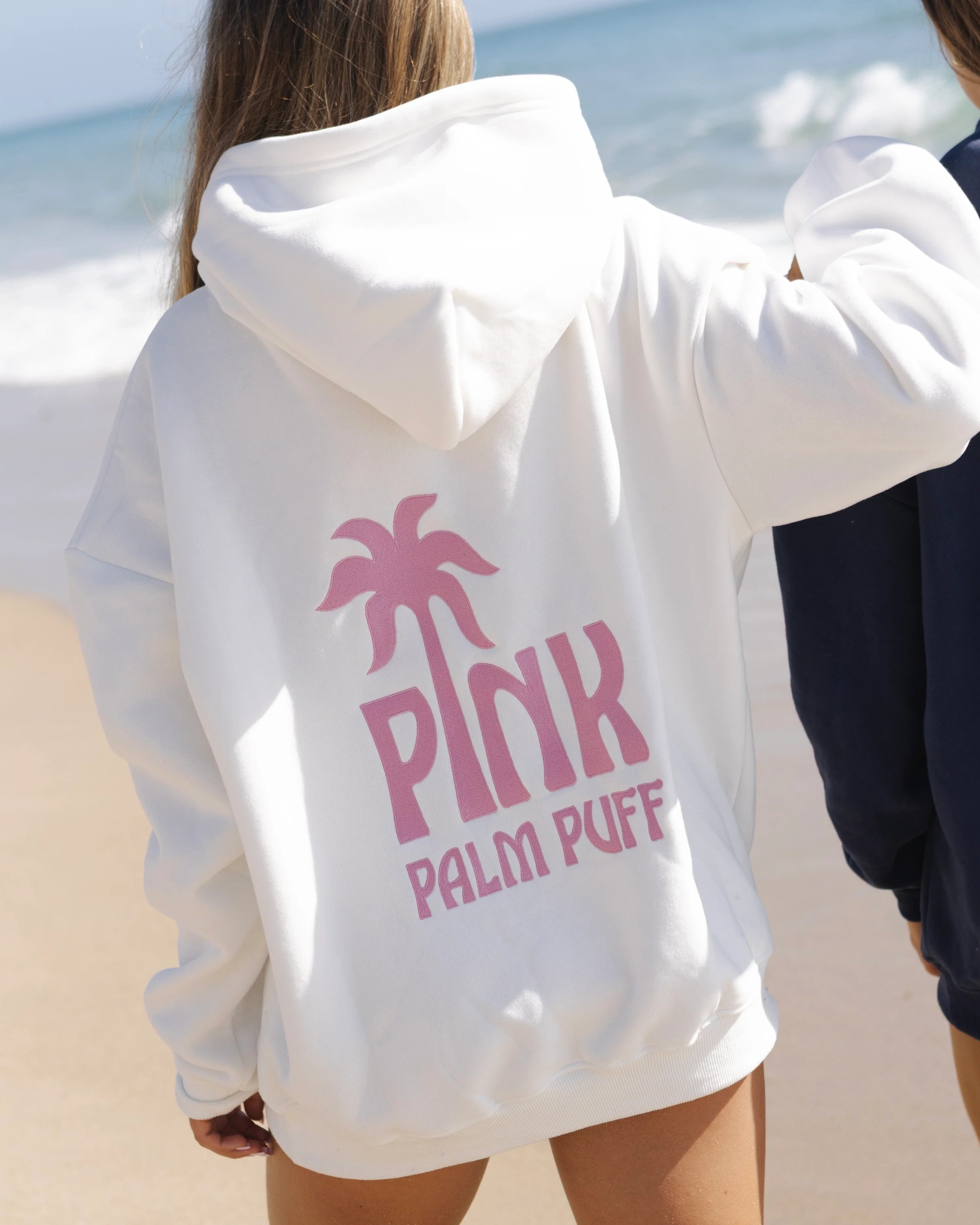 Pink Palm Classic Puff Hoodie in Pink Opal