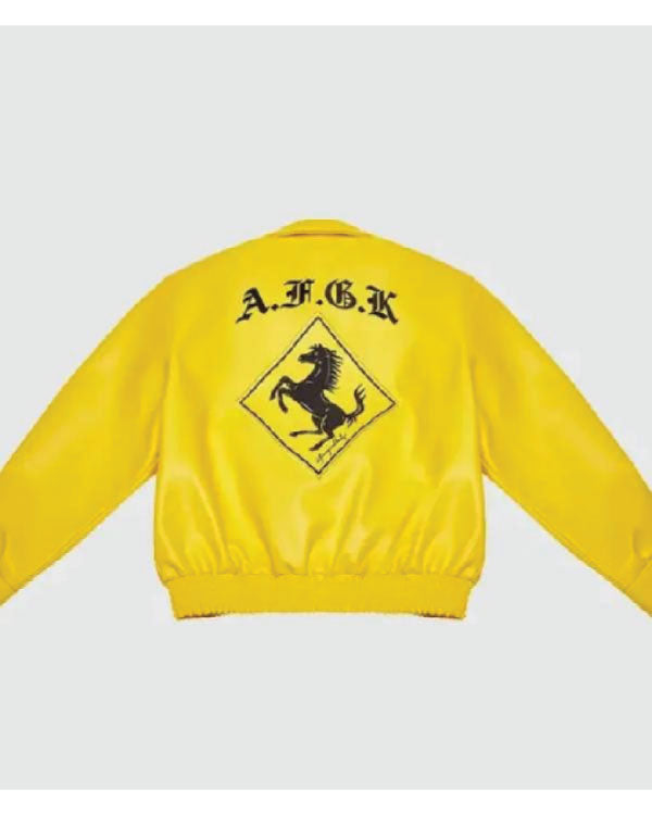 DONCARE AFGK Ferrari Yellow Leather Jacket