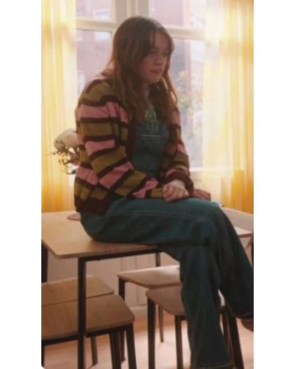 Daddy Issues Aimee Lou Wood Green & Pink Striped Cardigan