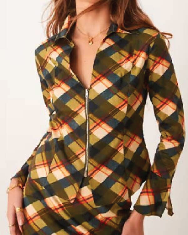 Daddy Issues Aimee Lou Wood Plaid Zip Top