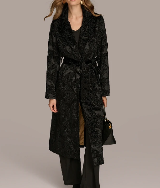 Greys Anatomy S21 Debbie Allen Black Fur Coat