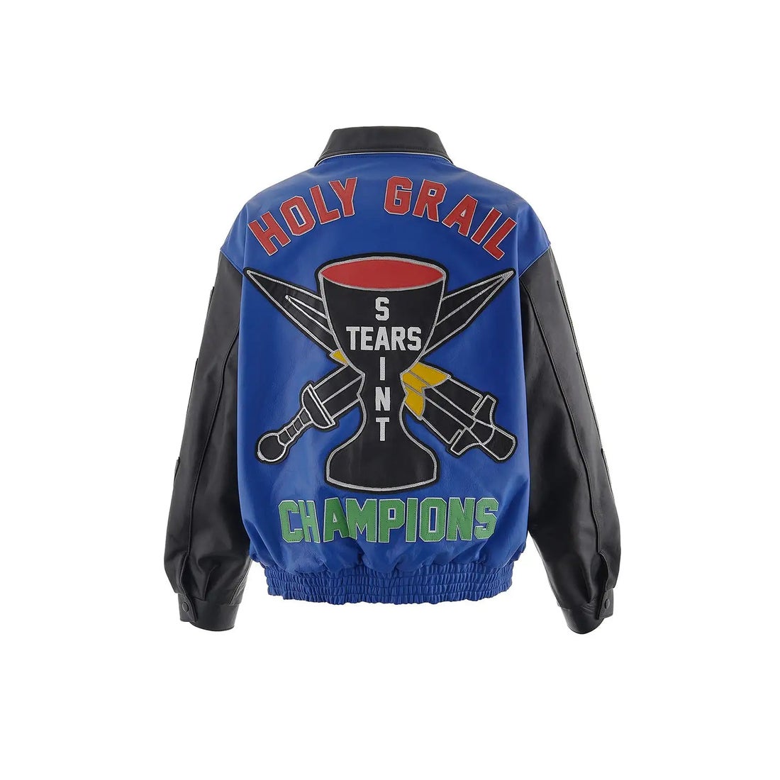 DenimTearsXSaintMxxxxxxHolyGrailLeatherVarsityJackets