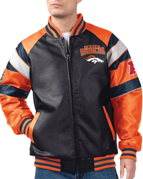 Denver Broncos G-III Faux Varsity Leather Jacket