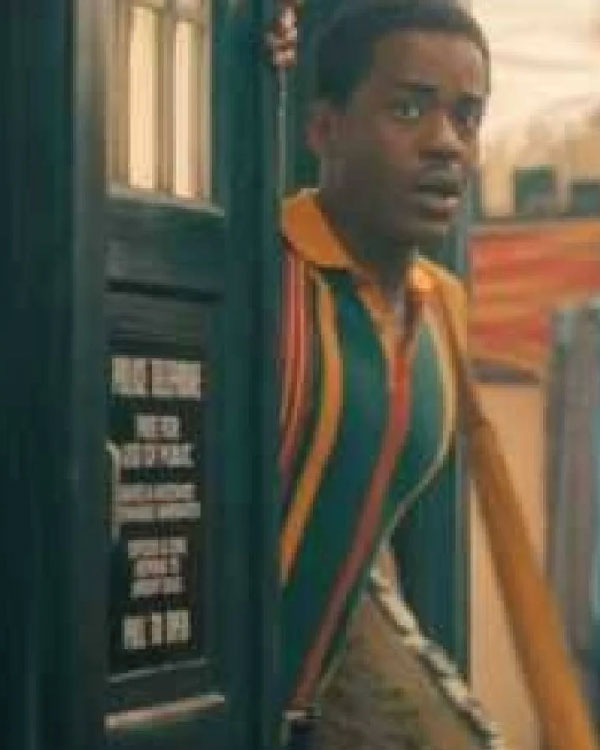 Doctor Who S15 The Doctor Red Striped Shirt