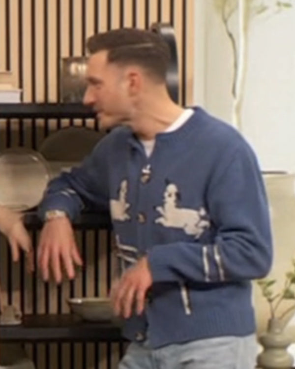 Drew Barrymore Show 2025 Will Taylor Blue Sheep Cardigan