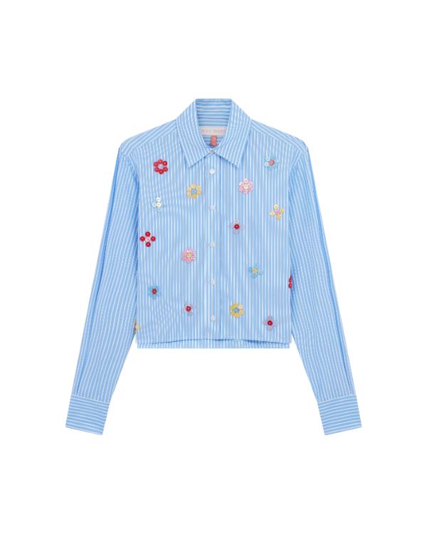 Drew Barrymore Show Amirah Kassem Button Embellished Shirt