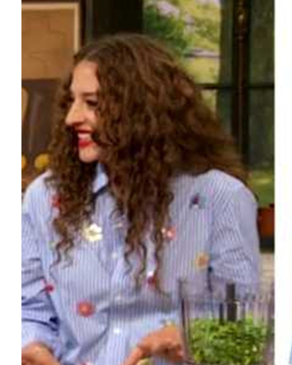 Drew Barrymore Show Amirah Kassem Button Embellished Shirt