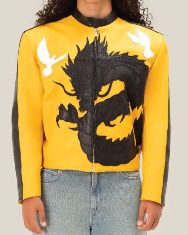 Dua Lipa Buenos Aires 2025 Dragon Leather Jacket