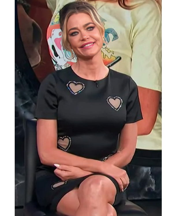 E! News Denise Richards Black Heart Dress