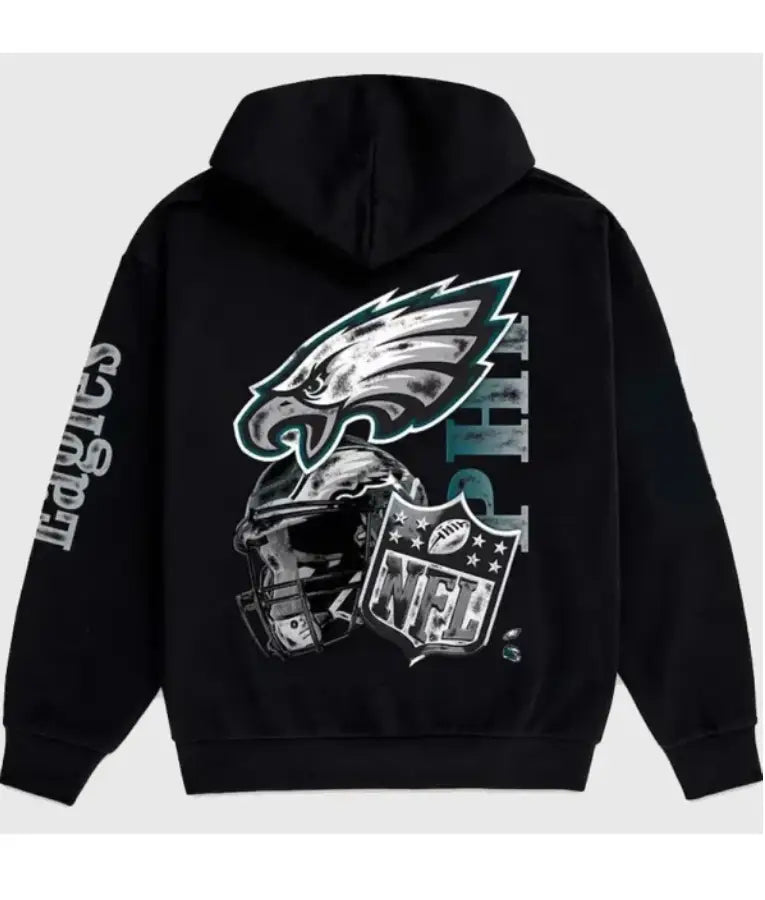 Eagles Aleali May Black Stacked Hoodie