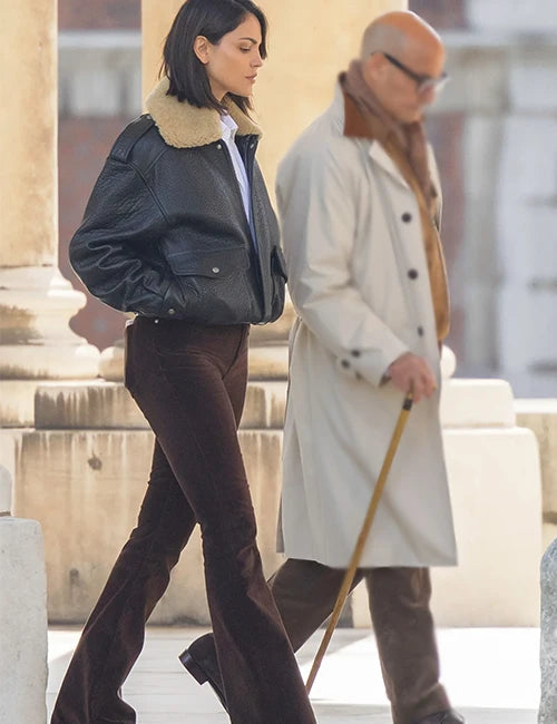 Eiza González Fountain of Youth Black Leather Jacket