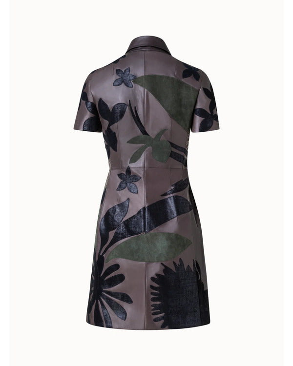 Emily In Paris S04 Anaïs Weill Floral Patchwork Leather Dress