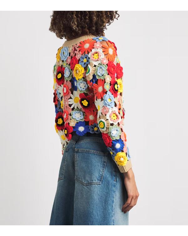 Elsbeth S03 Carrie Preston Cropped Crochet Cardigan