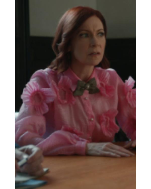 Elsbeth S03 Carrie Preston Pink Floral Silk Blouse