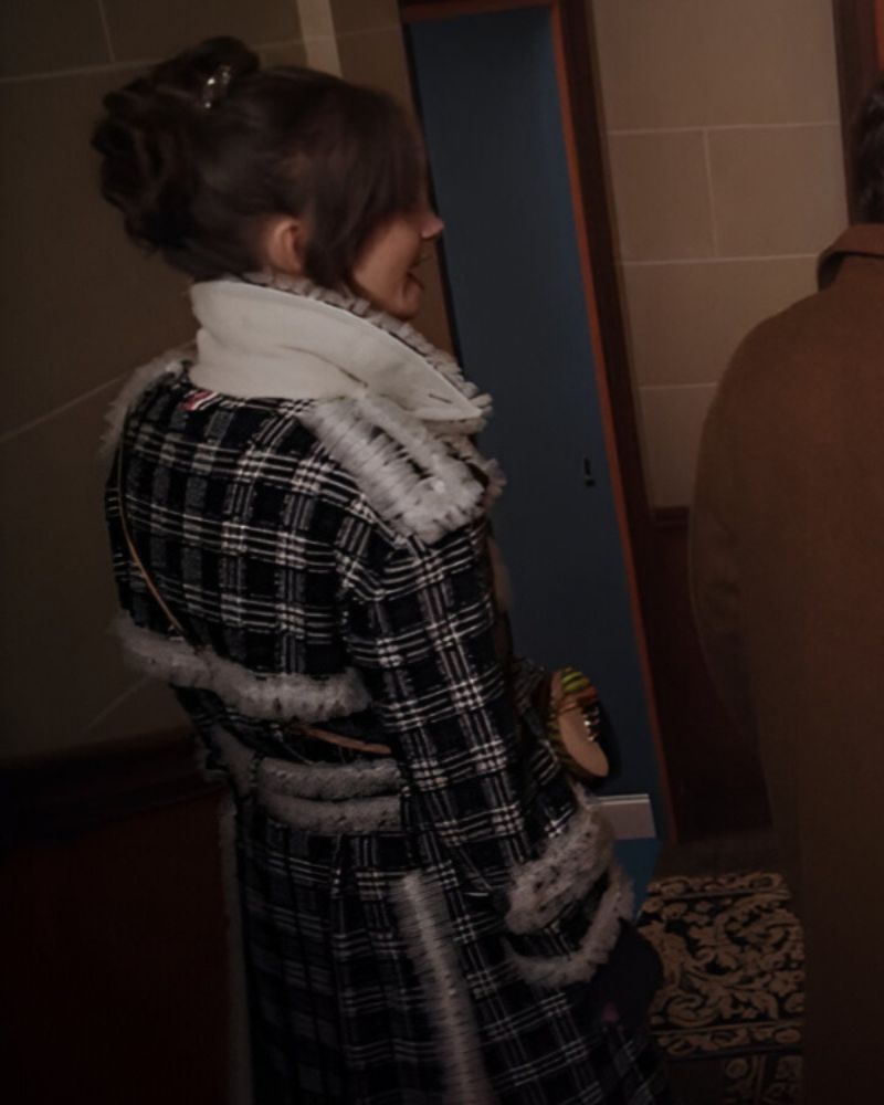 Emily In Paris S04 Lily Collins Plaid Coat